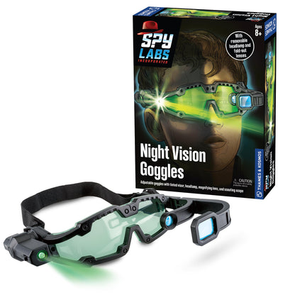 Thames & Kosmos Spy Labs Night Vision Goggles - Infrared Technology, LED Lights, Adjustable Head Strap, Educational Spy Toy for Kids