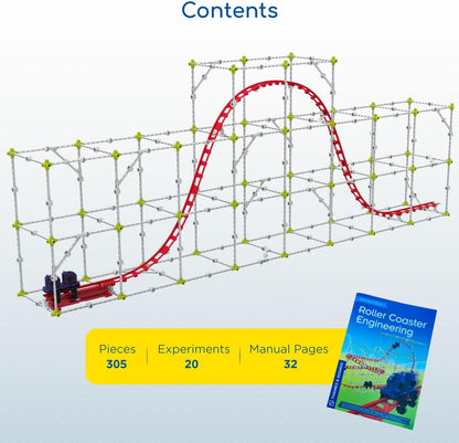 Thames & Kosmos Roller Coaster Engineering STEM Kit | Design, Build, Experiment w/ Working Roller Coaster Models | Explore Physics, Forces, Motion, Energy, Velocity & More | Solve Building Challenges