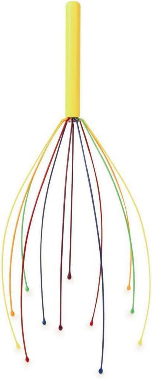 Kikkerland Colorful Head Massager – Portable Scalp Massager for Stress Relief, Relaxation, Lightweight & Durable