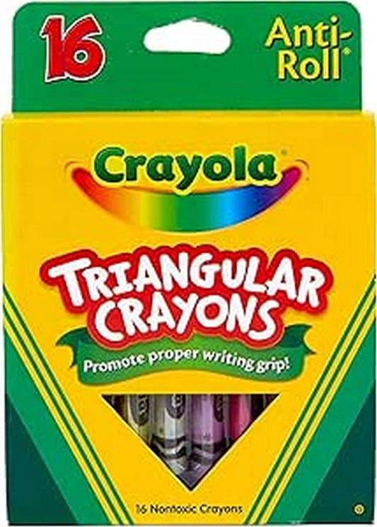 Crayola 16-Count Triangular Crayons - Vibrant Colors, Easy to Grip,  Art Supplies, Creative Projects, Classroom Essentials, Ergonomic Design