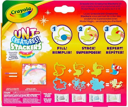 Crayola Model Magic Stackers – Uni-Creatures Theme, Easy Sculpting Set for Kids, Non-Toxic, Creative Fun, Ideal for Ages 4+, Colorful Crafting Activity