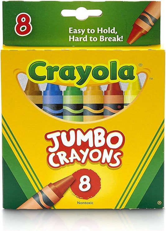 Crayola 8-Count Jumbo Crayons - Vibrant Colors,  Ideal for Toddlers, Easy to Grip, Durable, Art Supplies, Classroom Essentials