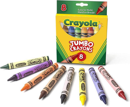 Crayola 8-Count Jumbo Crayons - Vibrant Colors,  Ideal for Toddlers, Easy to Grip, Durable, Art Supplies, Classroom Essentials