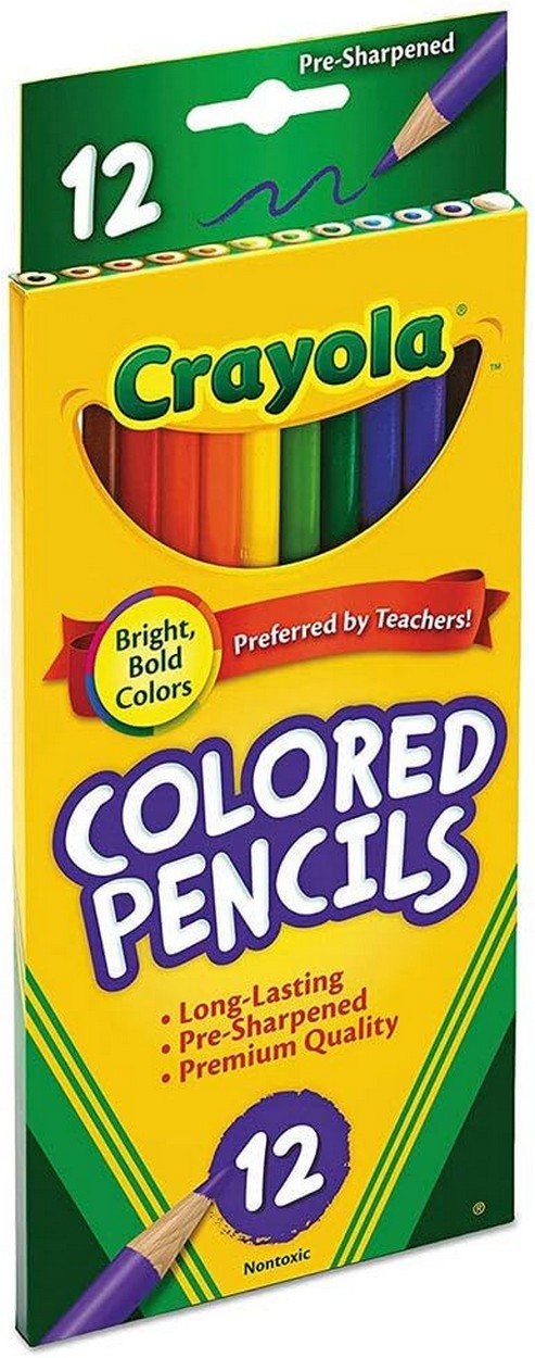 Crayola 12-count Colored Pencils, Long - Vibrant Colors, Easy to Sharpen, Art Projects, Creative Supplies, Classroom Essentials, Drawing Pencils