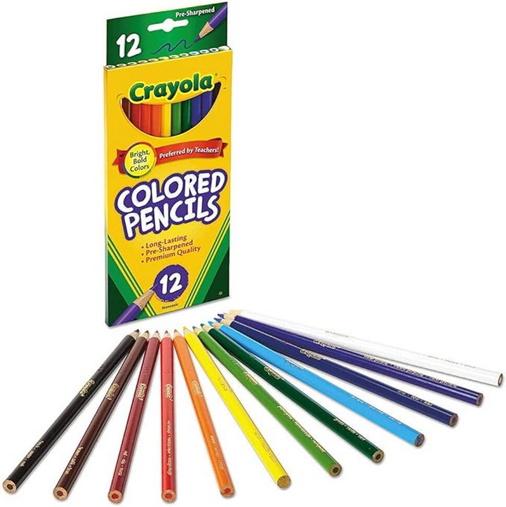 Crayola 12-count Colored Pencils, Long - Vibrant Colors, Easy to Sharpen, Art Projects, Creative Supplies, Classroom Essentials, Drawing Pencils