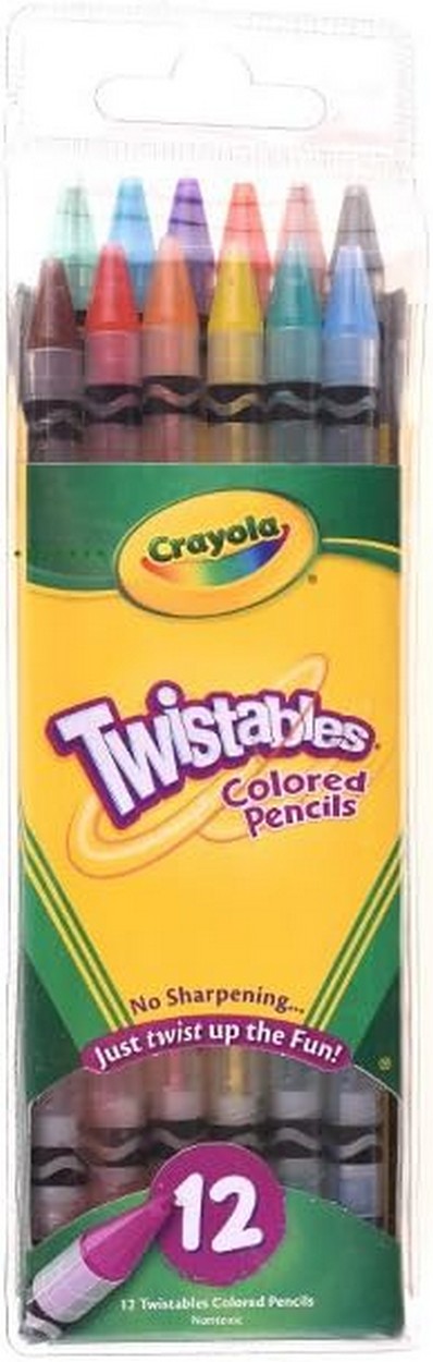 Crayola 12-Count Twistables® Colored Pencils - Vibrant Colors, No Sharpening Needed, Durable, Ideal for Kids, Art Projects, Creative Supplies