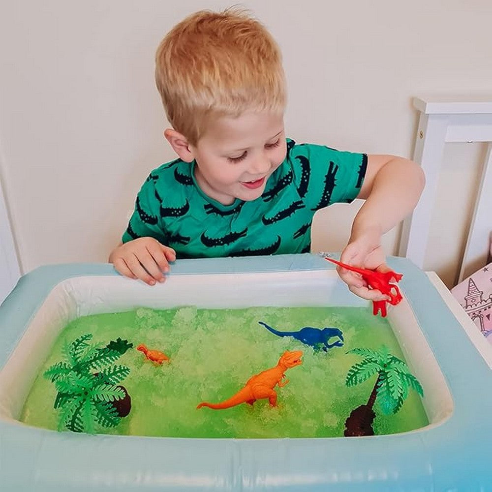 Gelli Baff Zimpli Kids Gelli World Dino Pack with 8 Piece Dinosaur set, Play Tray, Gelly Powder, Transform Water into Gelly Fun, Dinosaur-Themed Play, Safe, Mess-Free Creative Play