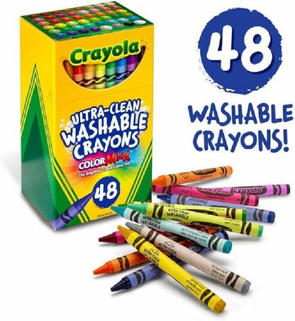 Crayola 48-Count Ultra-Clean Washable Crayons - Regular Size, Vibrant Colors, Ideal for Kids, Art Supplies, Creative Projects