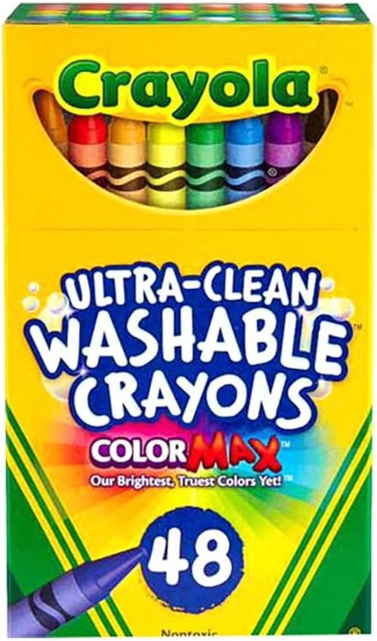Crayola 48-Count Ultra-Clean Washable Crayons - Regular Size, Vibrant Colors, Ideal for Kids, Art Supplies, Creative Projects