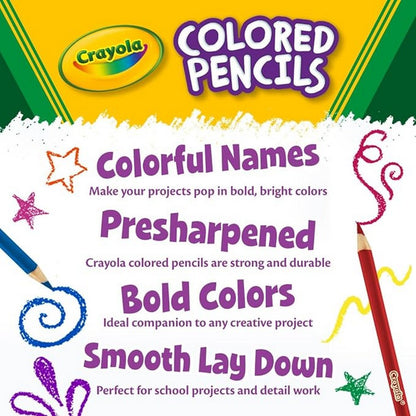 Crayola 36-count Colored Pencils, Long - Vibrant Colors, Easy to Sharpen, Art Projects, Creative Supplies, Classroom Essentials, Drawing Pencils