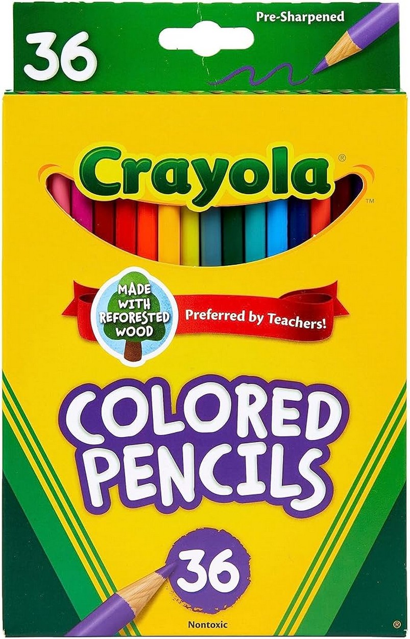 Crayola 36-count Colored Pencils, Long - Vibrant Colors, Easy to Sharpen, Art Projects, Creative Supplies, Classroom Essentials, Drawing Pencils