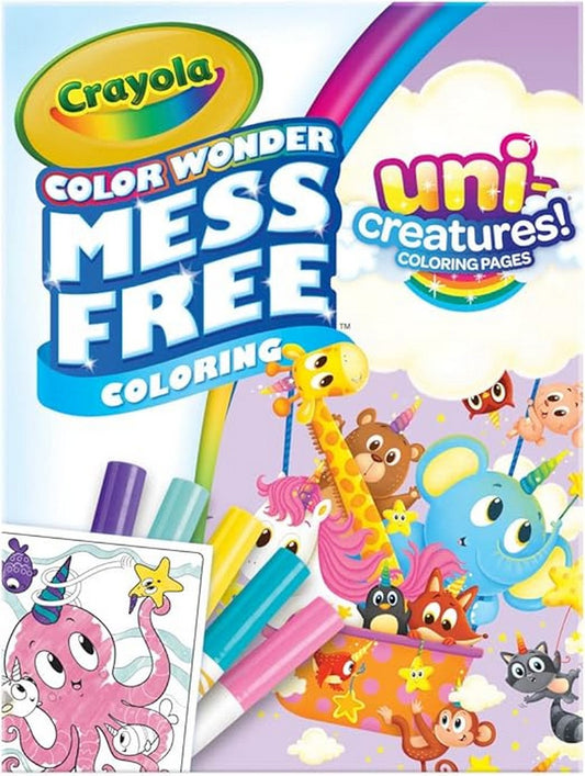 Crayola Color World Foldalope– Uni-Creatures Theme with 18 Coloring Pages with 5 Markers, DIY Coloring and Craft Kit for Kids, Creative Fun, Ideal for Ages 4+