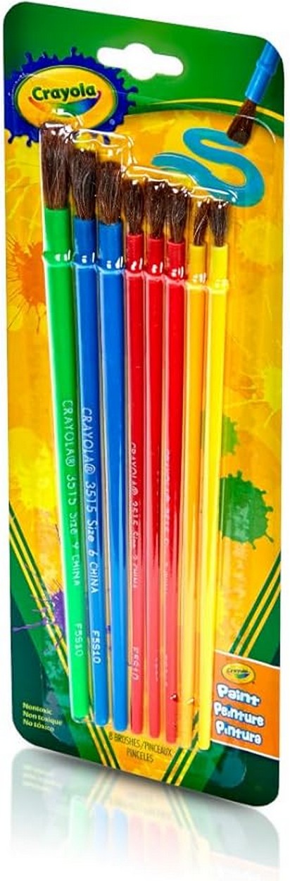 Crayola Art & Craft Brush Set Blister Pack - Ideal for Kids, Multi-Purpose Brushes, Art Supplies, Creative Projects, Painting, Crafting Tools