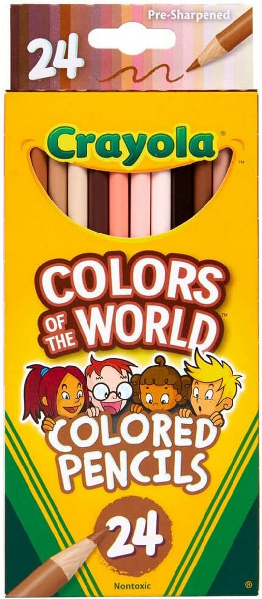 Crayola Colors of the World Colored Pencils, Pack of 24 - Vibrant Shades, Skin Tone Colors, Ideal for Art Projects, Creative Supplies, Diverse Palette, Pre-Sharpened