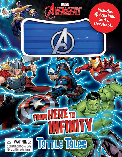 Hi5 Marvel Avengers Tattle Tales includes 4 Figurine and a Story Book, Story and Activity Book for Kids, Fun Avengers-Themed Adventures, Ideal for Ages 4+