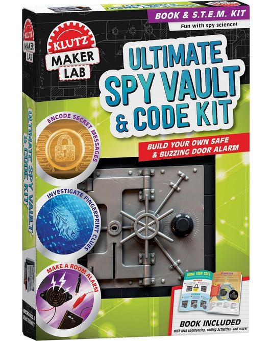 Klutz Ultimate Spy Vault & Code Kit - Secret Agent Gear, DIY Spy Vault Creation, Puzzle & Code Breaking Fun, Interactive STEM Toy for Kids