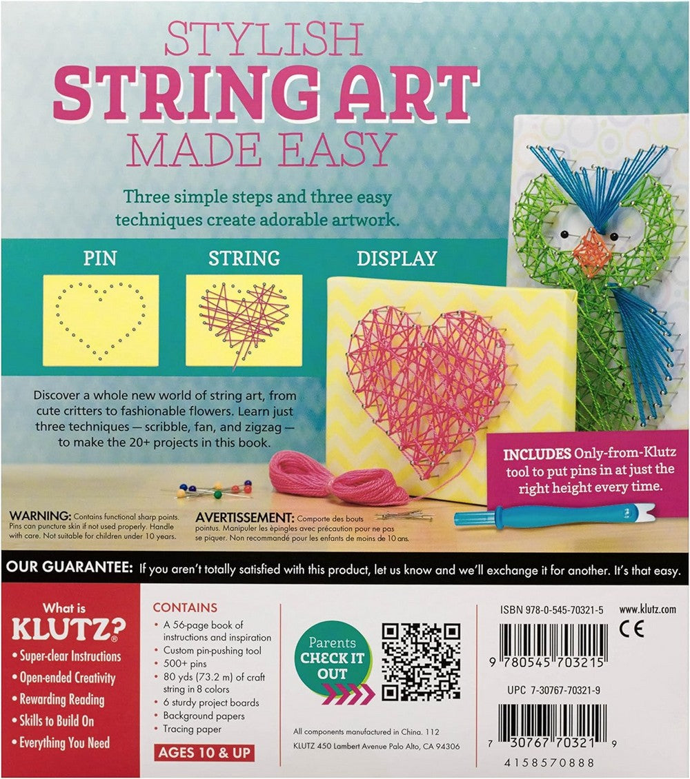 Kultz String Art – Creative DIY Craft Kit for Kids include Pin and Pushing Tool, Fun String Art Projects with Colorful Threads, Perfect for Learning Design and Art