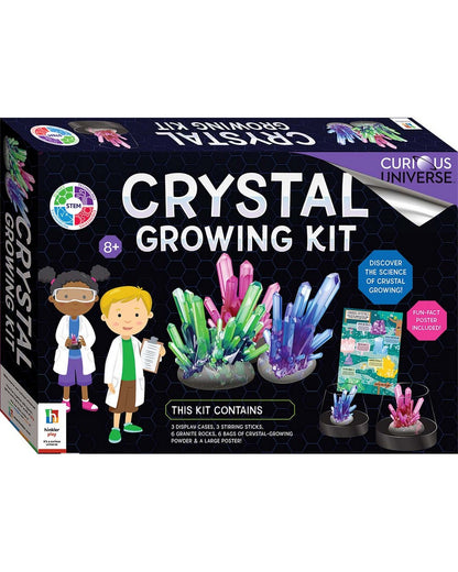 Hinkler Curious Universe Crystal Growing Kit - DIY Science Set, Crystal Formation Activity, Educational STEM Project, Fun Experiment for Kids