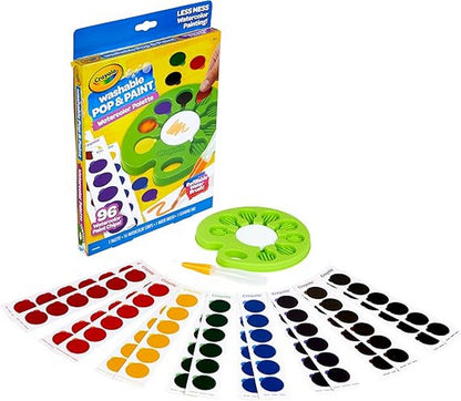 Crayola Pop & Paint Washable Watercolor Palette - Vibrant Colors,  Kids Art Supplies, Washable Paint, Creative Projects, Compact Design, Gift Set, Fun for Children