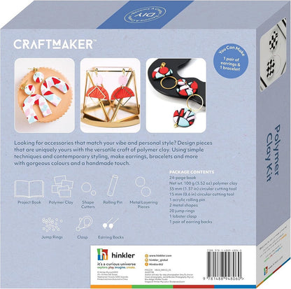 Hinkler Craft Maker Polymer Clay Jewellery Kit – DIY Craft Kit to Create Custom Jewelry, Includes Clay, Tools, and Instructions, Ideal for Ages 8+, Creative Craft Activity