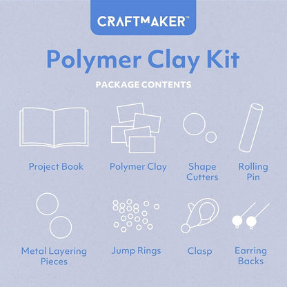 Hinkler Craft Maker Polymer Clay Jewellery Kit – DIY Craft Kit to Create Custom Jewelry, Includes Clay, Tools, and Instructions, Ideal for Ages 8+, Creative Craft Activity