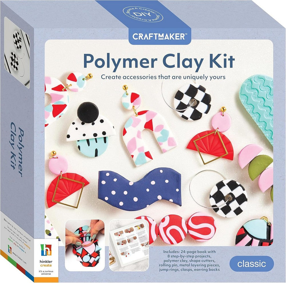 Hinkler Craft Maker Polymer Clay Jewellery Kit – DIY Craft Kit to Create Custom Jewelry, Includes Clay, Tools, and Instructions, Ideal for Ages 8+, Creative Craft Activity