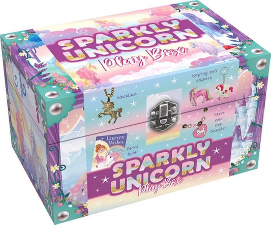 Sparkly Unicorn Play Box for Kids - Storybook, Keepsakes, Magical Unicorn Toys by Igloo Books