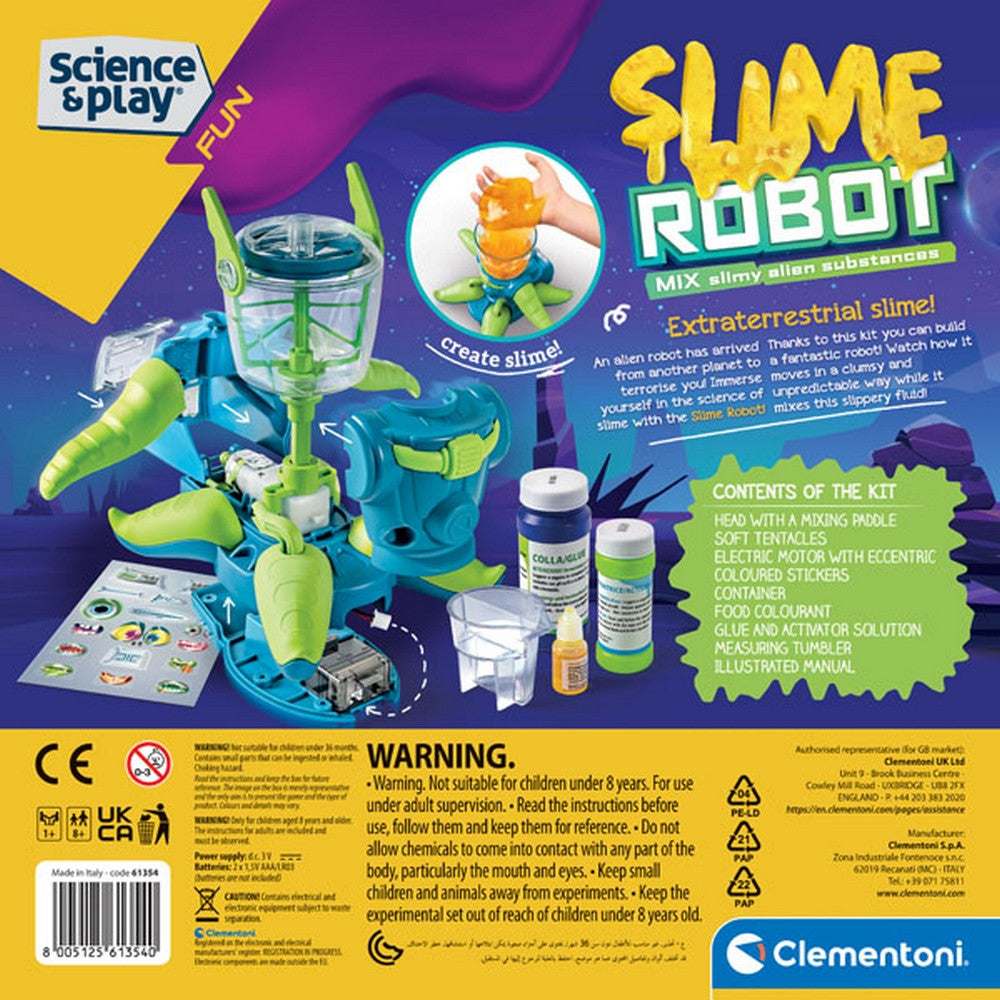 Clementoni Slime Robot – Battery-Operated DIY STEM Kit for Kids, Create and Play with Interactive Slime Toy, Educational Robotics for Learning and Fun