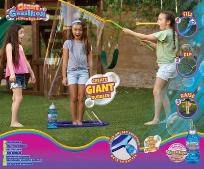 Gazillion 8oz Kid in a Bubble Solution – Bubble Toy Kit with Wand for Giant Bubbles, Kids Outdoor Play, Party Fun, and Bubble-Making Activities