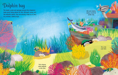 Usborne First Sticker Book Coral Reef - Educational Activity Book with Over 170 Stickers, Fun Sticker Play, Underwater Adventure, Ocean Animals