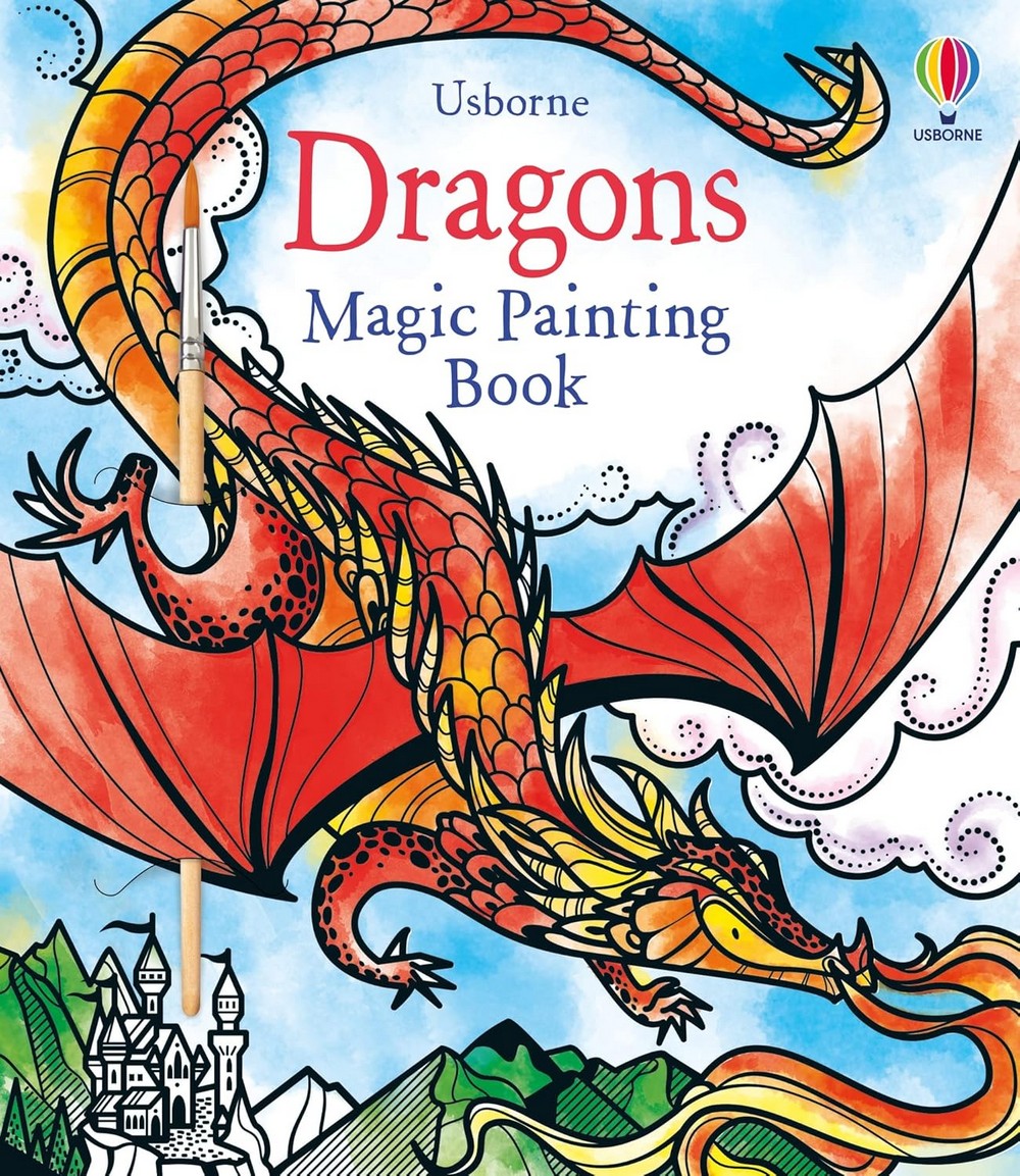 Usborne Dragons Magic Painting Book – Fun Watercolor Painting, Interactive Dragon Art, Ages 5+, Creative Activity for Kids, Easy Painting, Fantasy Creatures, Educational