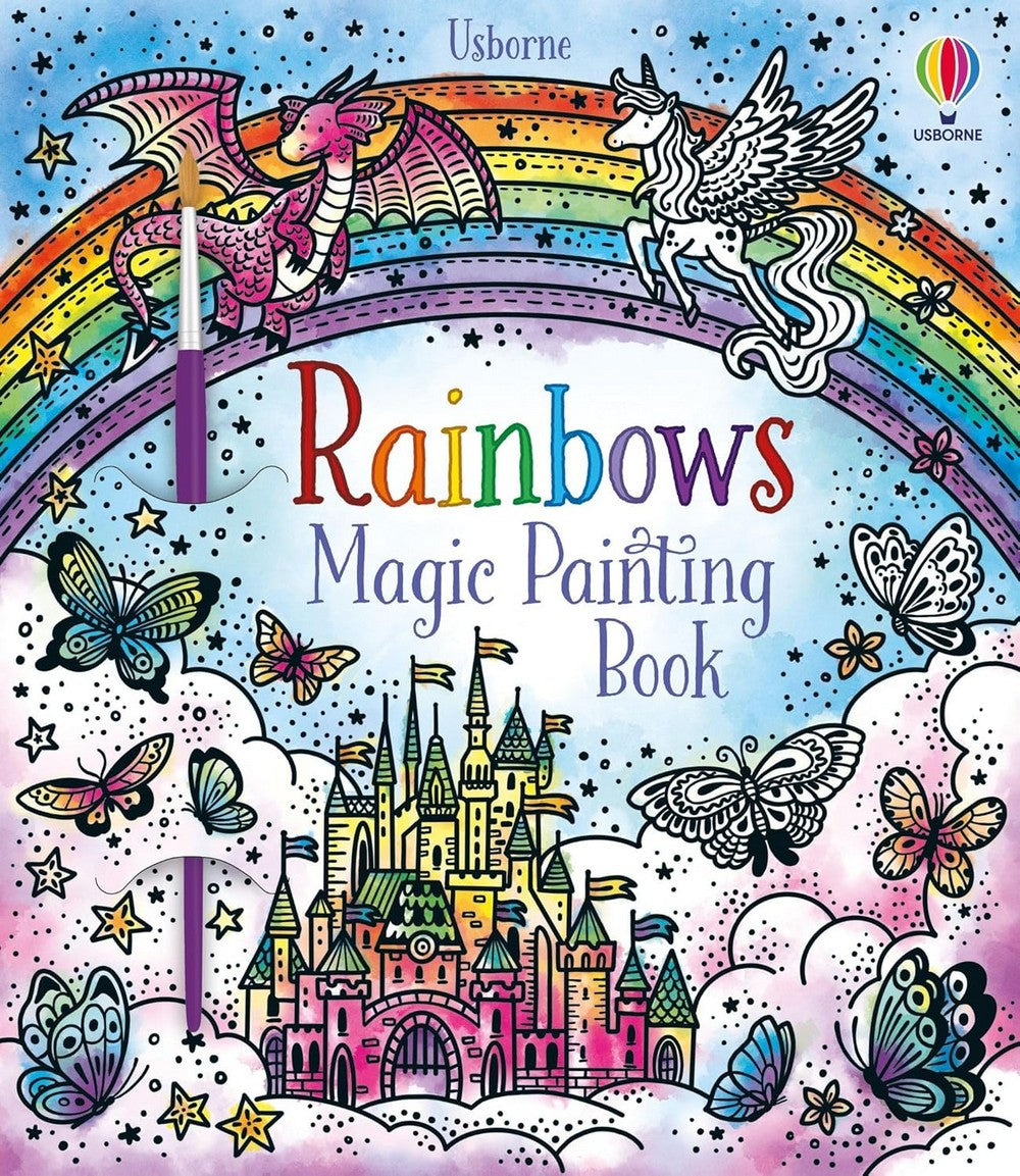 Usborne Rainbows Magic Painting Book – Vibrant Watercolor Art, Interactive Rainbow Painting, Ages 5+, Fun Creative Activity, Easy Painting, Colorful Art for Kids