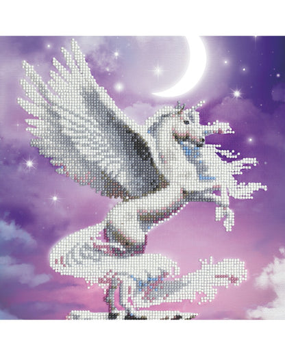 Hinkler Light Up Crystal Canvas, Unicorn in Moonlight, DIY Crystal Art Kit, Creative Craft Activity, Kids Art Supplies