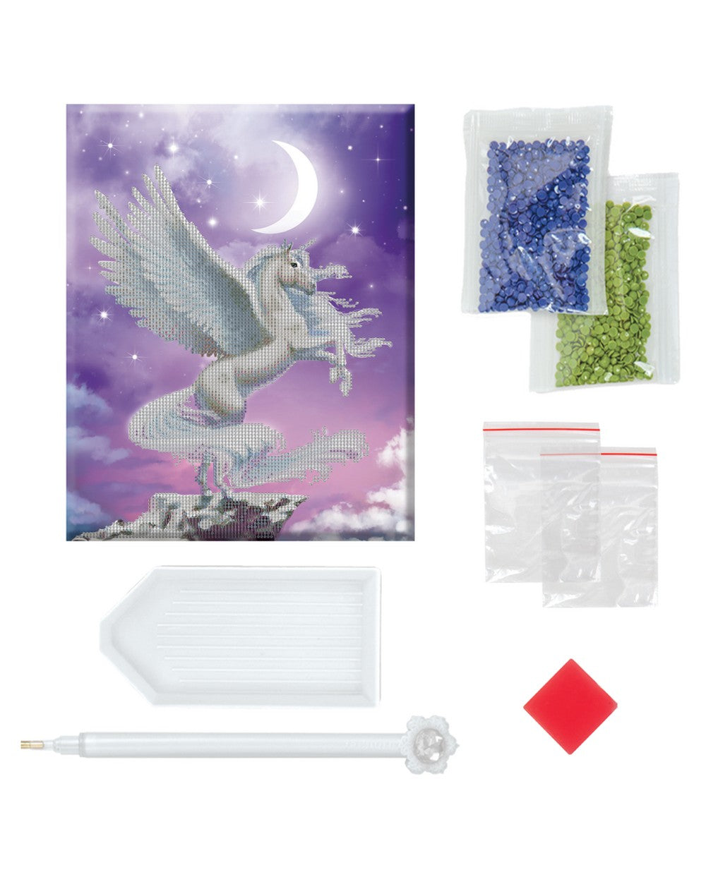 Hinkler Light Up Crystal Canvas, Unicorn in Moonlight, DIY Crystal Art Kit, Creative Craft Activity, Kids Art Supplies