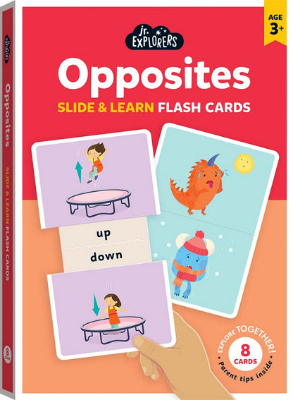 Hinkler Junior Explorers Opposites Slide & Learn Flash Cards - Educational Flash Cards for Toddlers, Fun Learning of Opposites with Interactive Slide Feature