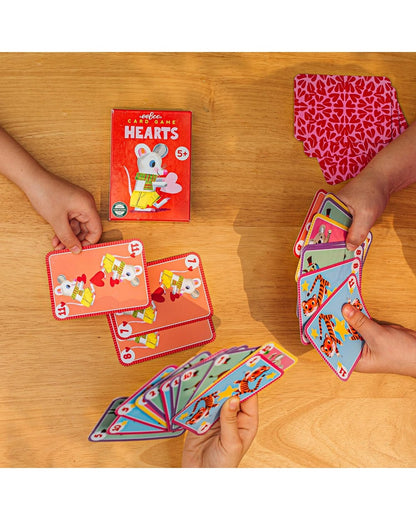 eeBoo Hearts Playing Cards – Classic Card Game for Family Fun, Educational, Durable, Beautifully Illustrated Deck