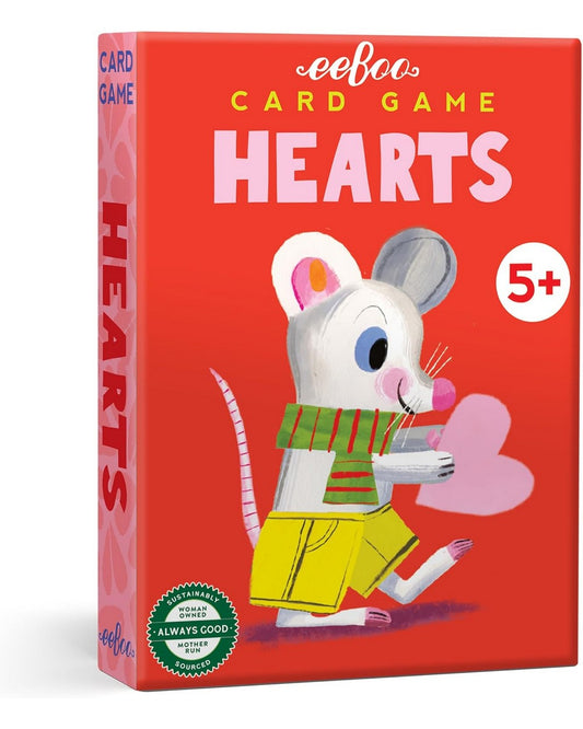 eeBoo Hearts Playing Cards – Classic Card Game for Family Fun, Educational, Durable, Beautifully Illustrated Deck