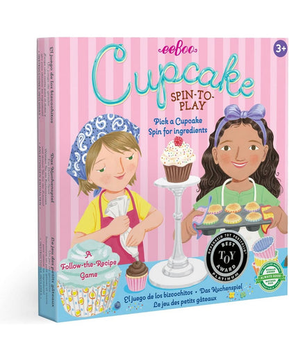 eeBoo Cupcake Spinner Game – Fun Family Game, Kids' Educational Game, Colorful Cupcake-Themed, Interactive Play for 2-4 Players