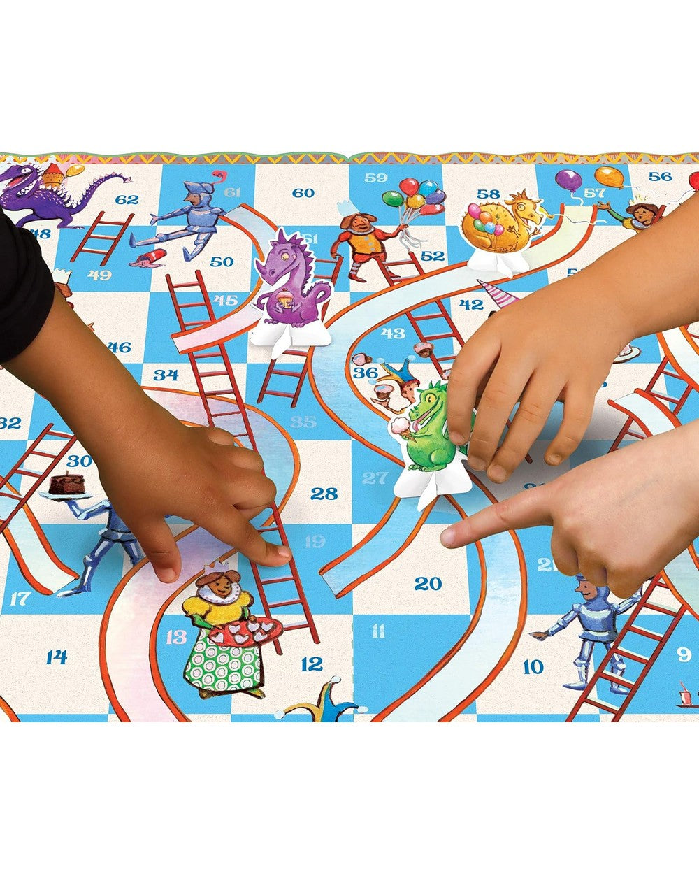 eeBoo Dragons Slips & Ladders Board Game – Fun Family Game, Kids' Educational Game, Dragon-Themed, 2-4 Players