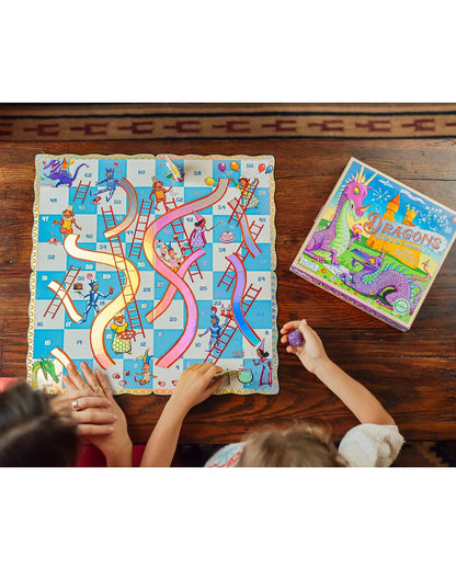 eeBoo Dragons Slips & Ladders Board Game – Fun Family Game, Kids' Educational Game, Dragon-Themed, 2-4 Players