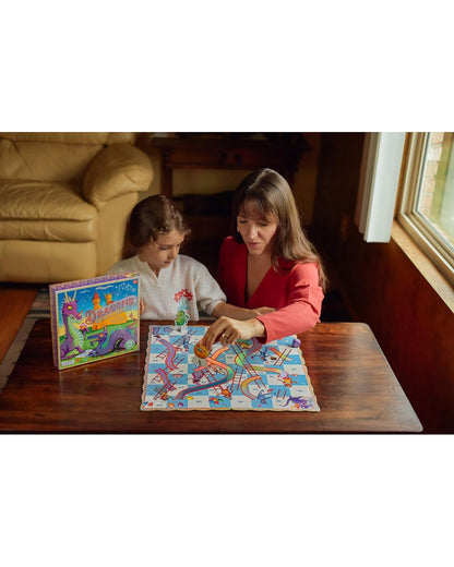 eeBoo Dragons Slips & Ladders Board Game – Fun Family Game, Kids' Educational Game, Dragon-Themed, 2-4 Players