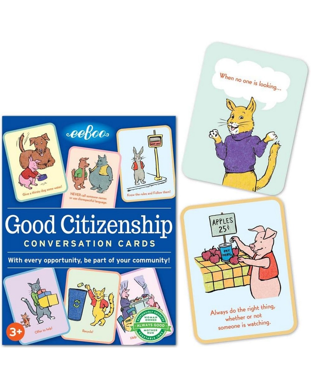 eeBoo Good Citizenship Conversation Cards – Educational Discussion Game for Kids, Teaching Values, Social Skills