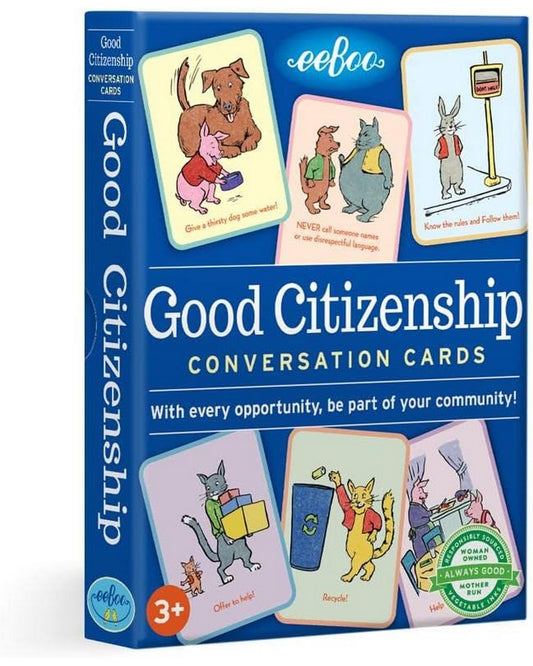 eeBoo Good Citizenship Conversation Cards – Educational Discussion Game for Kids, Teaching Values, Social Skills