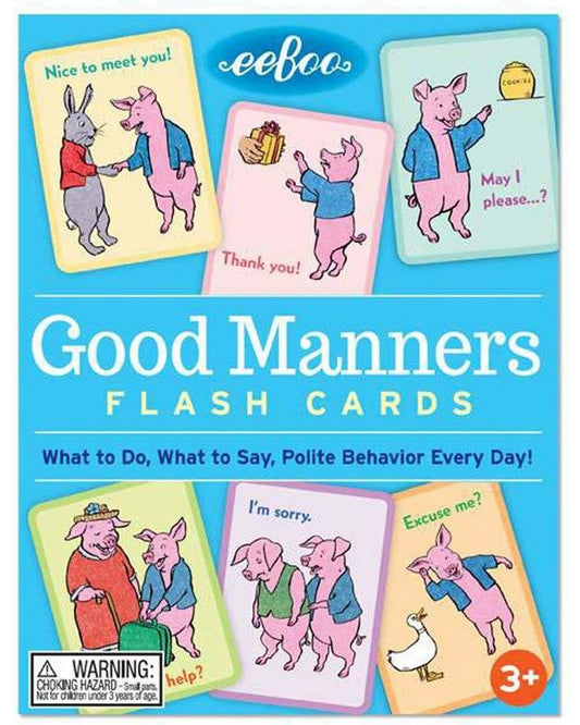 eeBoo Good Manners Conversation Cards – Educational Game for Kids, Teaching Social Skills and Etiquette