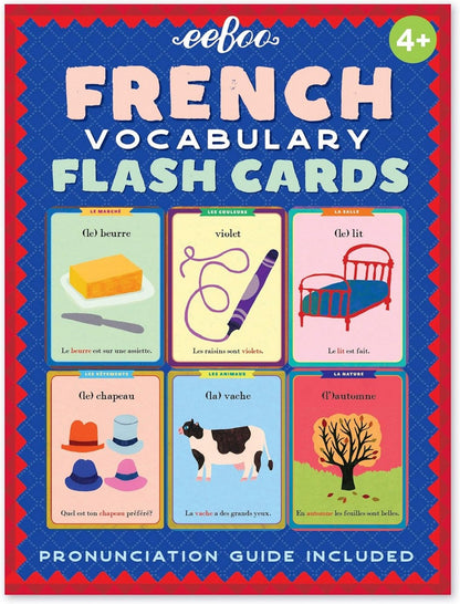 eeBoo French Flash Cards - Bilingual Learning Set for Kids, Fun and Interactive Way to Learn Basic French Vocabulary