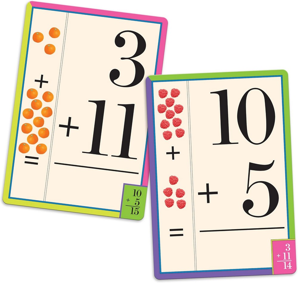 eeBoo Flash Cards - Addition Math Learning Set for Kids, Fun and Engaging Way to Practice Basic Addition, Perfect for Early Learners and Preschoolers