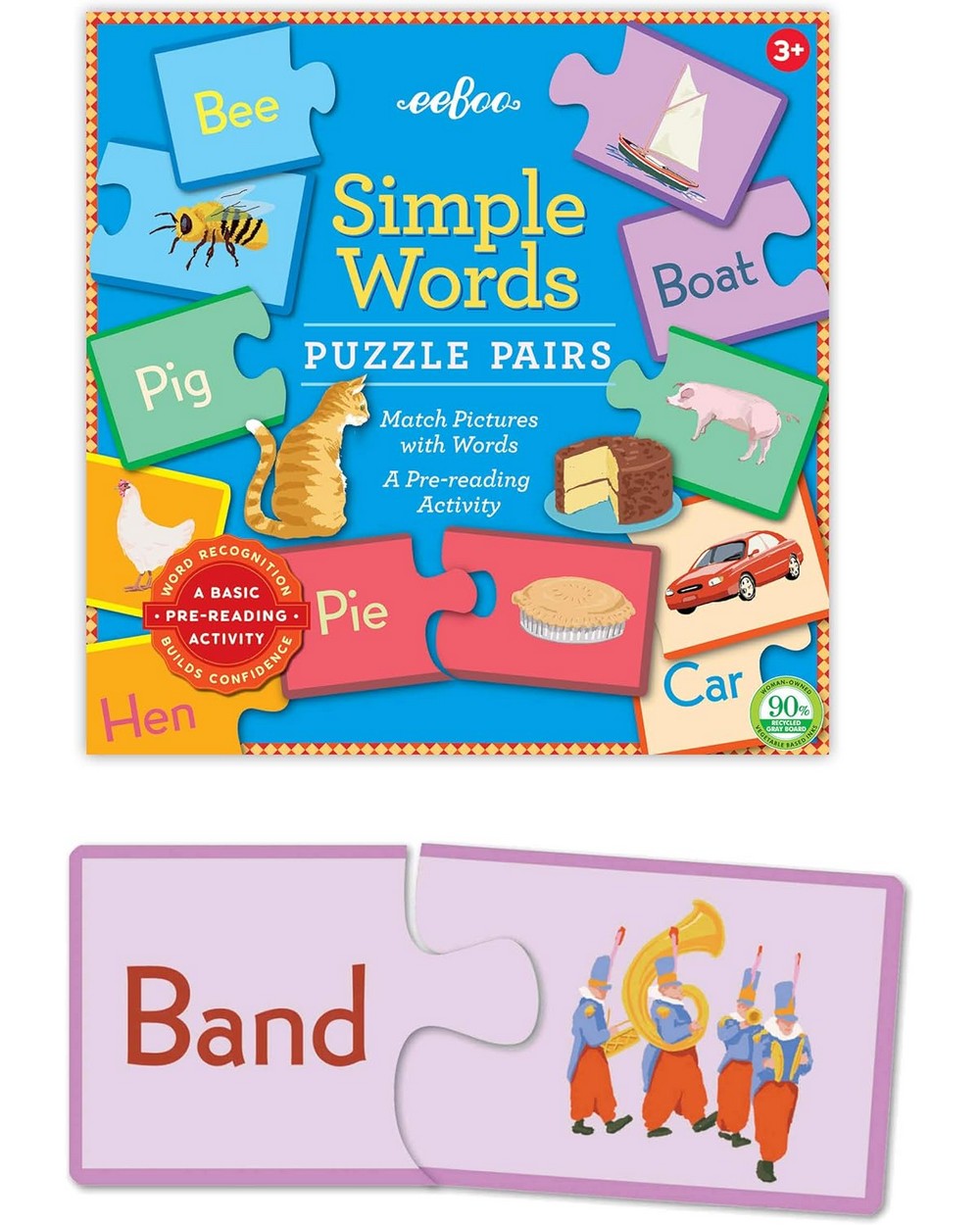 eeBoo Simple Word Game – Educational Spelling and Vocabulary Game for Kids, Fun Learning Activity, Family-Friendly