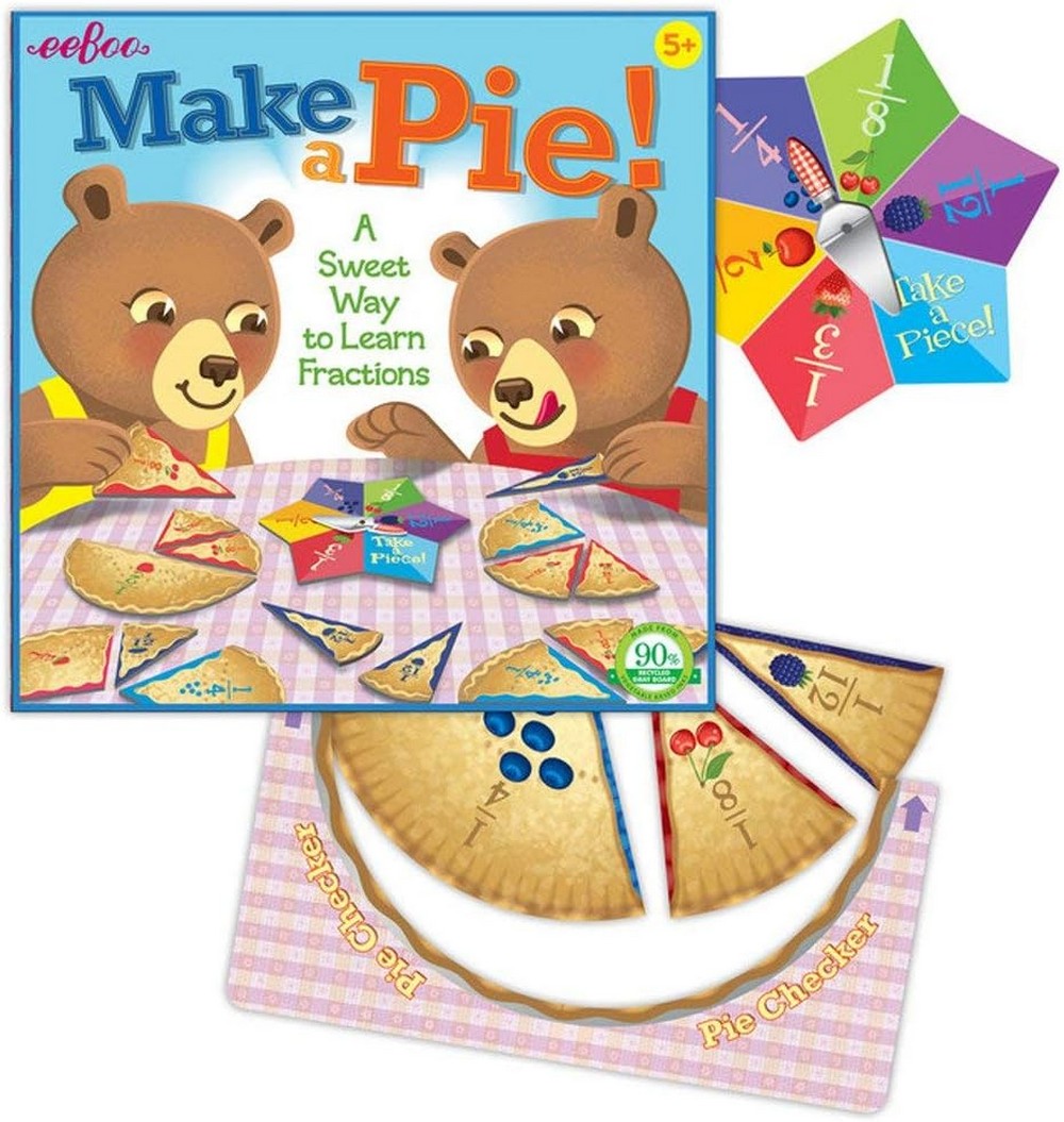 eeBoo Make a Pie Game - Fun and Educational Family Board Game, Develops Counting, Sharing, and Early Math Skills for Kids