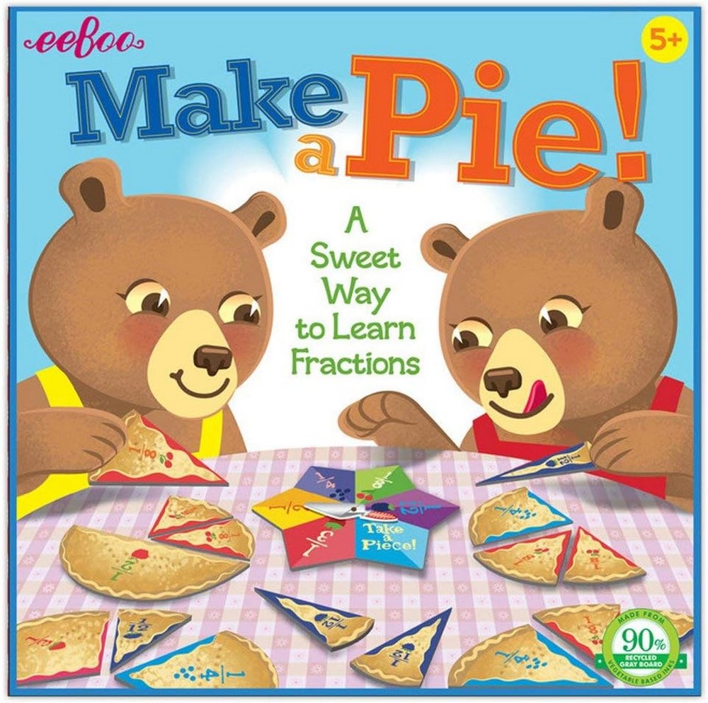 eeBoo Make a Pie Game - Fun and Educational Family Board Game, Develops Counting, Sharing, and Early Math Skills for Kids