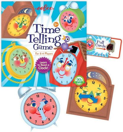 eeBoo Time Telling Game - Fun and Educational Learning Activity for Kids, Teaches Analog and Digital Clocks